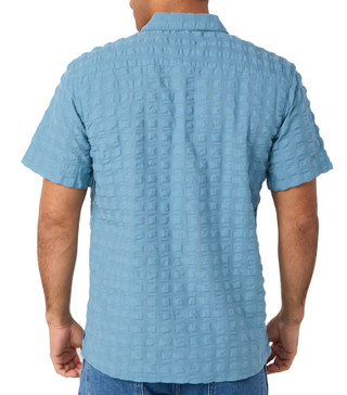 Thumbnail 2: Ike Behar Ike Behar Mens Short Sleeve Textured Button Down Shirt 