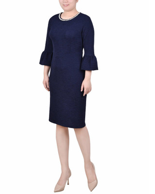 Thumbnail 2: NY COLLECTION NY Collection Womens 3/4 Length Pearl Detail Dress 