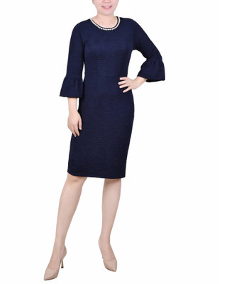 Thumbnail 1: NY COLLECTION NY Collection Womens 3/4 Length Pearl Detail Dress 