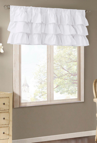 Thumbnail 1: Madison Park Madison Park Anna Cotton Oversized Ruffle Valance 
