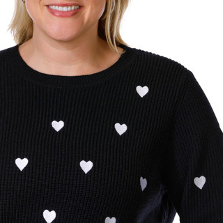 Thumbnail 2: Chelsea & Theodore Chelsea & Theodore Plus Polka Dot Hearts Sweater 