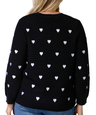 Thumbnail 3: Chelsea & Theodore Chelsea & Theodore Plus Polka Dot Hearts Sweater 