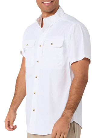 Thumbnail 3: REEL LEGENDS Reel Legends Mens Short Sleeve Button Down Solid Shirt 