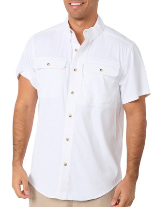 Thumbnail 1: REEL LEGENDS Reel Legends Mens Short Sleeve Button Down Solid Shirt 