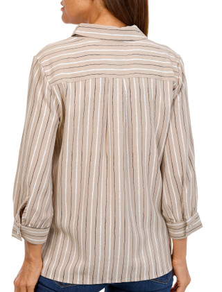 Thumbnail 3: ADRIENNE VITTADINI Adrienne Vittadini Womens 3/4 Sleeve Striped Top 