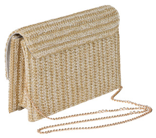 Thumbnail 3: D'Margeaux D'Margeaux Evening Natural Woven Gold Clutch Bag 