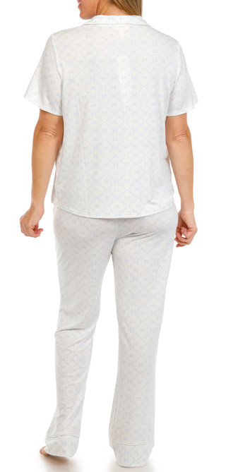 Thumbnail 3: Como Como Womens 2 Pc Trellis Bows Pajama Pants Set 