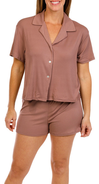 Thumbnail 5: BCBGMAXAZRIA BCBGMAXAZRIA Womens 3 Pc Solid Ribbed Pajama Pants Set 