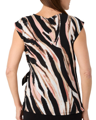 Thumbnail 2: ADRIENNE VITTADINI Adrienne Vittadini Womens Short Sleeve Belt Front Top 