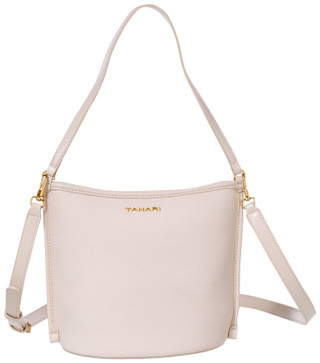 Thumbnail 3: Tahari Tahari Carmine Pebble Zip Top Bucket with Pouch Satchel Bag 