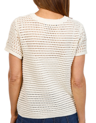Thumbnail 3: RACHEL ROY Rachel Roy Womens Short Sleeve Yoke Mixed Top 