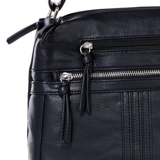 Thumbnail 4: Bueno Bueno Solid Color Side Zip Satchel Crossbody Bag 