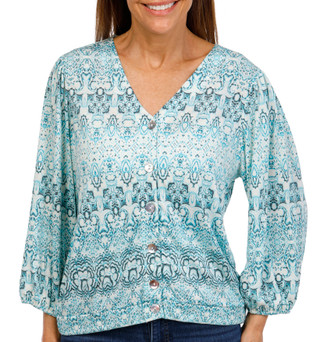 Thumbnail 1: Skyes The Limit Skyes The Limit Womens 3/4 Sleeve Banded Bottom Top 