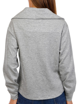 Thumbnail 2: BADGLEY MISCHKA Badgley Mischka Womens Double Knit Quarter Zip Pullover 