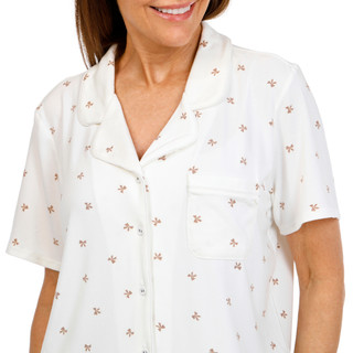 Thumbnail 2: Como Como Womens 2 Pc Bow Print Pajama Pants Set 