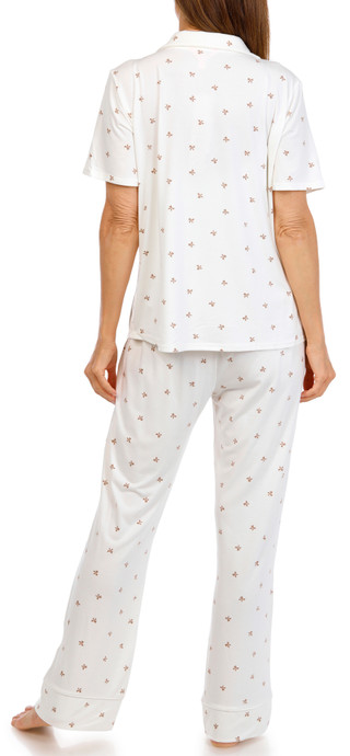 Thumbnail 3: Como Como Womens 2 Pc Bow Print Pajama Pants Set 