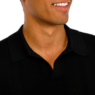 Thumbnail 3: Perry Ellis Perry Ellis Mens Short Sleeve Split Neck Sweater Polo 