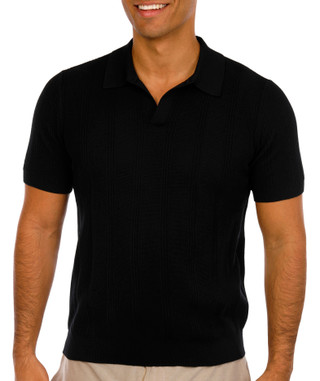 Thumbnail 1: Perry Ellis Perry Ellis Mens Short Sleeve Split Neck Sweater Polo 