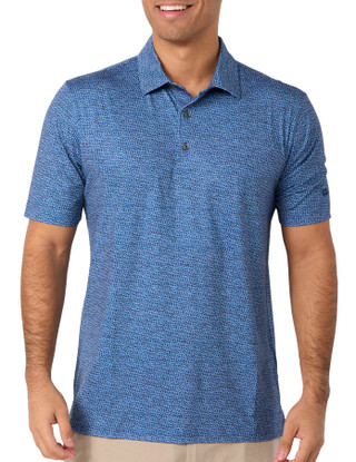Thumbnail 1: GREG NORMAN Greg Norman Mens Short Sleeve Performance Print Polo 
