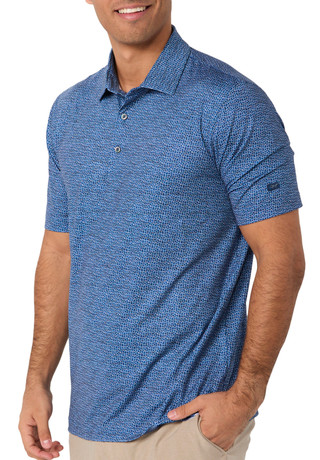 Thumbnail 3: GREG NORMAN Greg Norman Mens Short Sleeve Performance Print Polo 