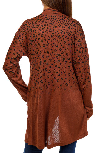 Thumbnail 2: Bobeau Bobeau Womens Cheetah Print Cardigan 