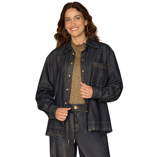Thumbnail 1: Democracy Democracy Womens Long Sleeve Snap Button Denim Shacket 