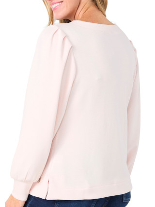 Thumbnail 3: ADRIENNE VITTADINI Adrienne Vittadini Womens Long Sleeve Metal Heart Top 