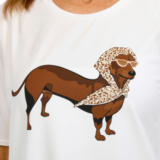 Thumbnail 3: Kiss & Fly Kiss & Fly Petite Short Sleeve Dog with Scarf Top 