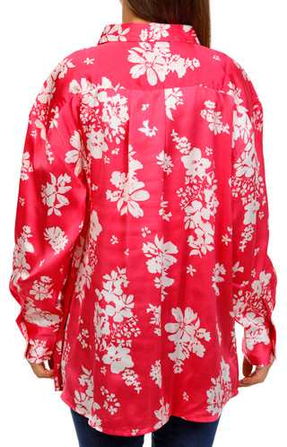 Thumbnail 2: SENSEA Sensea Womens Long Sleeve Floral Satin Button Down Top 