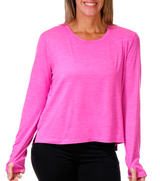 Thumbnail 1: Reebok Reebok Womens Active Long Sleeve Crew Neck Glow Top 