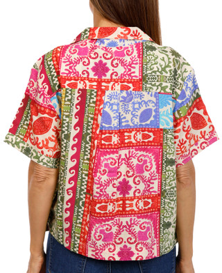 Thumbnail 3: BILA 77 Bila 77 Womens Short Sleeve Havana Buttoned Top 