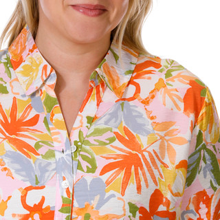 Thumbnail 3: Sara Michelle Sara Michelle Plus 3/4 Sleeve Floral Button Down Top 
