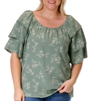 Thumbnail 1: Chenault Chenault Plus Short Sleeve Floral Top 