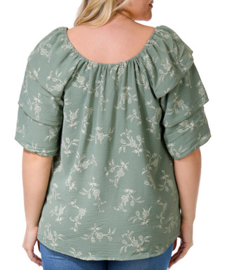 Thumbnail 3: Chenault Chenault Plus Short Sleeve Floral Top 