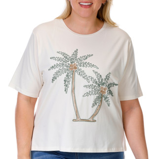 Thumbnail 1: Kiss & Fly Kiss & Fly Plus Short Sleeve Palm Tree Top 