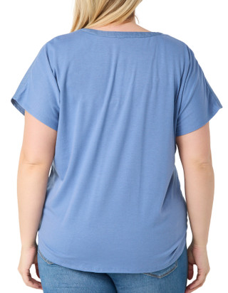 Thumbnail 2: Chenault Chenault Womens Short Sleeve Airwash Front Tie Top 