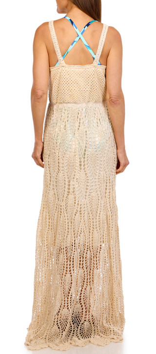 Thumbnail 2: Dotti Womens Sleeveless Crochet Maxi Dress Coverup 