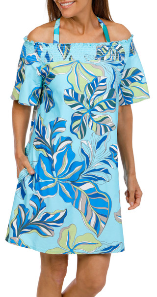 Thumbnail 1: BEACH HOUSE Beach House Womens Off The Shoulder Printed Dress Coverup 