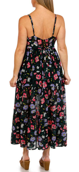 Thumbnail 3: KATE SPADE Womens Sleeveless Floral Tiered Dress Coverup 