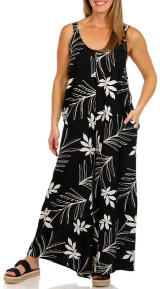 Thumbnail 1: Kaktus Kaktus Womens Sleeveless Floral Print Jumpsuit 