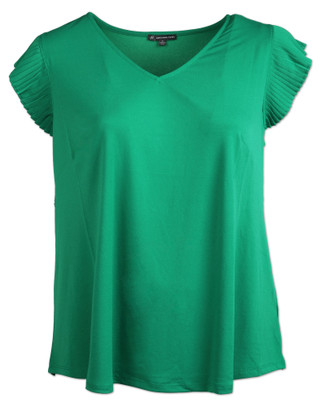 Thumbnail 1: Adrianna Papell Adrianna Papell Plus Double Pleated Sleeve Solid Top 