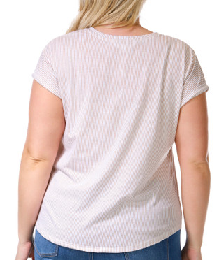 Thumbnail 3: Kiss & Fly Kiss & Fly Plus Short Sleeve Dolman Stripe Starfish Top 