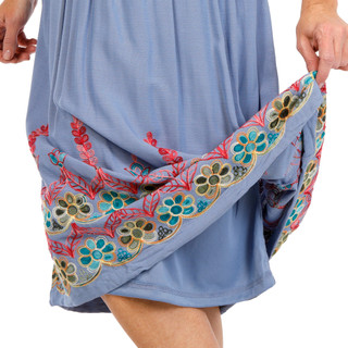 Thumbnail 2: LIV LOS ANGELES Liv Los Angeles Womens Embroidered Floral Trim Midi Skirt 