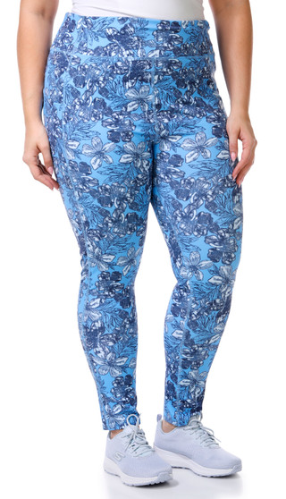 Thumbnail 1: Brisas Brisas Plus Active Floral Print Twist Ankle Leggings 