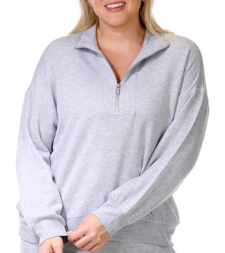 Thumbnail 3: Workshop Workshop Womens Plus 2 Pc Quarter Zip & Pants Set 