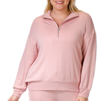 Thumbnail 3: Workshop Workshop Womens Plus 2 Pc Quarter Zip & Pants Set 