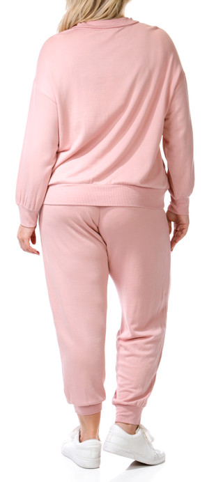 Thumbnail 6: Workshop Workshop Womens Plus 2 Pc Quarter Zip & Pants Set 