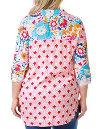 Thumbnail 2: FIGUEROA & FLOWER Figueroa & Flower Plus 3/4 Sleeve Floral Top 