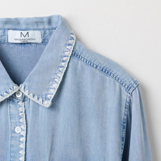 Thumbnail 2: MAGASCHONI Magaschoni Plus Long Sleeve Button Down Denim Top 