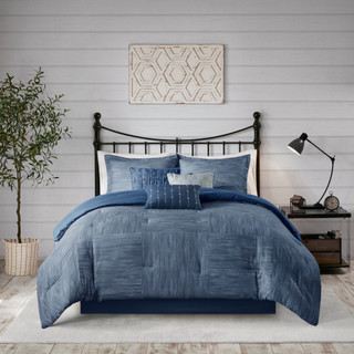 Thumbnail 4: Madison Park Madison Park 7 Pc. Walter Seersucker Comforter Set 